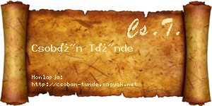 Csobán Tünde névjegykártya