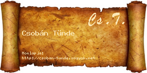 Csobán Tünde névjegykártya